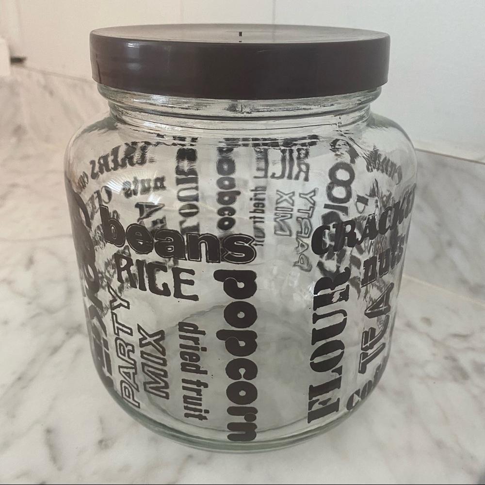 Vintage Misc. Label Glass Jar Canister